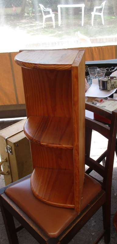 PINE 2 DIVISION CORNER DISPLAY CABINET
