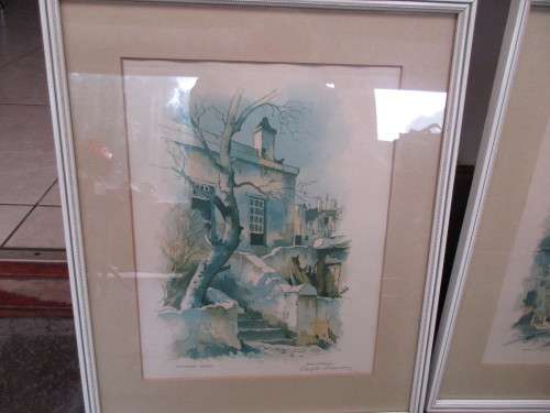 SET 4 SIGNED PRINTS DOUGLAS TREASURE VARIOUS CAPE TOWN SCENES