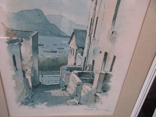 SET 4 SIGNED PRINTS DOUGLAS TREASURE VARIOUS CAPE TOWN SCENES