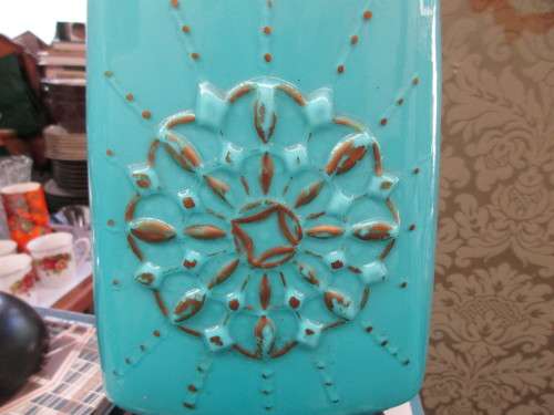 LOVELY BLUE GLASS VASE VERY 1960S