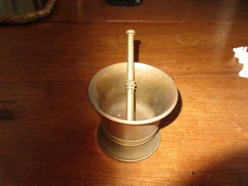 BRASS MORTAR AND PESTLE