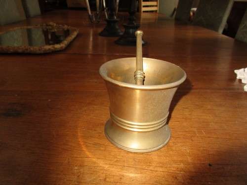BRASS MORTAR AND PESTLE