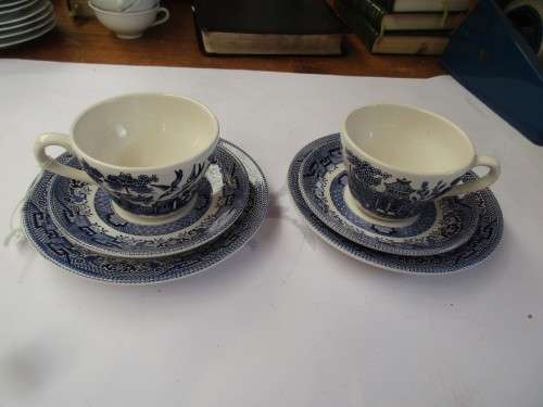 2 CHURCHILL PORCELAIN TRIOS