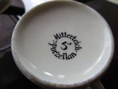 MITTERTEICH PORZELLAN 6 DEMI TASSE COFFEE CUPS AND SAUCERS