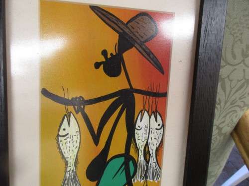 ABSTRACT FISHERMAN WITH FISH