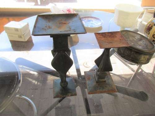 TWO CAST IRON STANDS