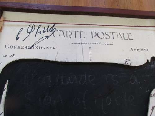 LOVELY ! UNUSUAL FRAMED COW WITH FRENCH POSTMARKS