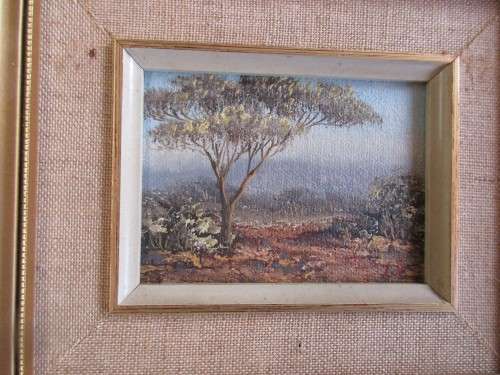 4 OIL ON BOARDS BUSH SCENES SIGNED LR