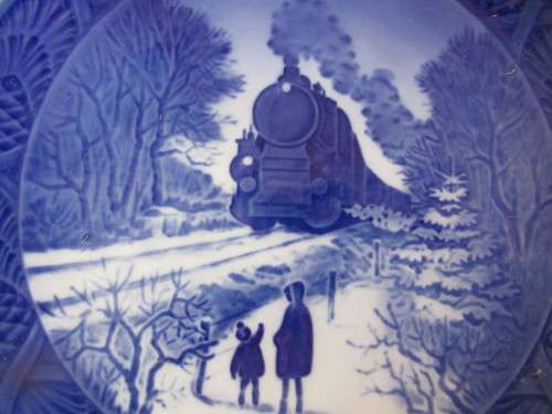 TWO DISPLAY PLATES ROYAL COPENHAGEN DENMARK  GOING HOME FOR CHRISTMAS AND WINTER TWILIGHT