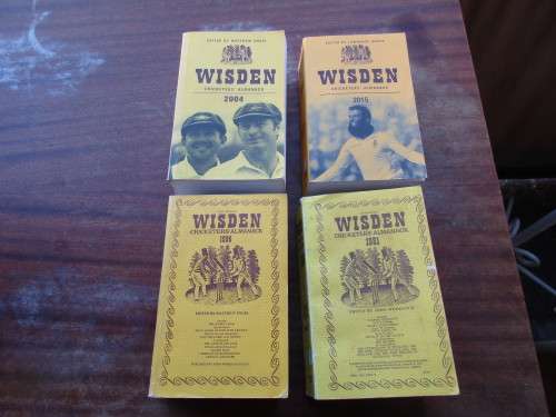 4 WISDEN CRICKETERS ALMANACKS 1996,1981,2015 AND 2004