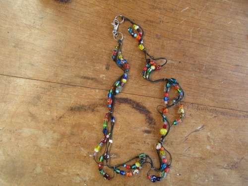 BEAUTIFUL GLASS MULTI COLOURED BEAD NECKLACE MURANO