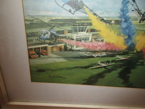 AMAZING PRINT DOUGLAS TURNER 1972  FIVE  BRITISH ARMY HELICOPTERS