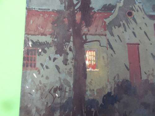 WATERCOLOUR  MOONLIGHT CAPE HOMESTEADS SYDNEY CARTER