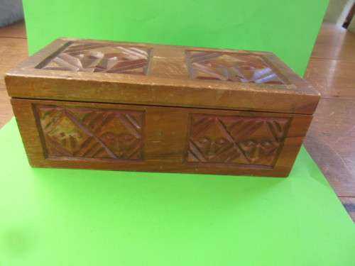 WOOD TRIBAL ART BOX