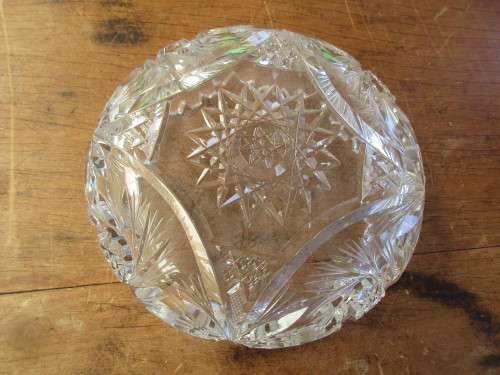 SHARP CUT CRYSTAL BOWL STAR OF DAVID DESIGN