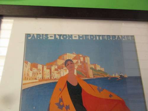 LITHOGRAPH  ROGER BRODERS WOMAN AT BEACH WITH TOWEL