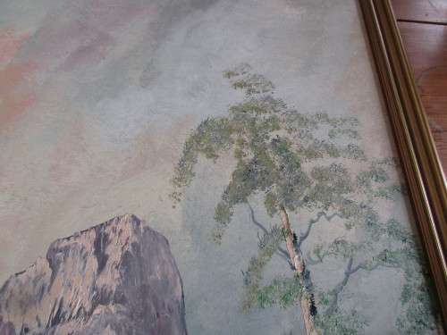 OIL ON BOARD CHRIS VAN RENSBURG 1993 ALOES IN FRONT OF A MOUNTAIN RANGE