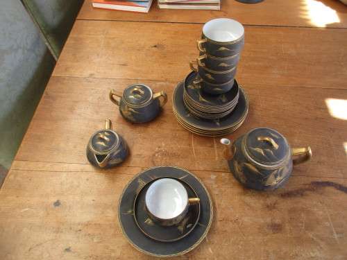 Beautiful Soko egg shell china teapot 5 cups and 6  saucers 5 side plates milk jug and sugar