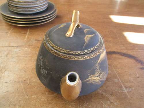 Beautiful Soko egg shell china teapot 5 cups and 6  saucers 5 side plates milk jug and sugar