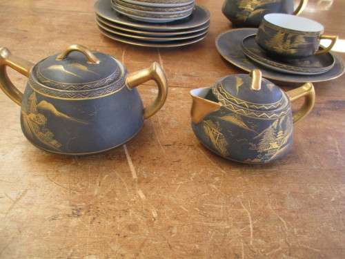 Beautiful Soko egg shell china teapot 5 cups and 6  saucers 5 side plates milk jug and sugar