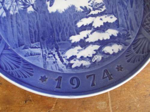 ROYAL COPENHAGEN DENMARK DISPLAY PLATE WINTER TWILIGHT