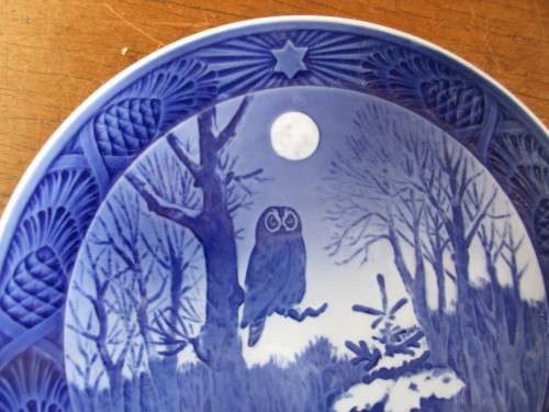 ROYAL COPENHAGEN DENMARK DISPLAY PLATE WINTER TWILIGHT