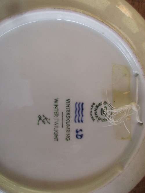 ROYAL COPENHAGEN DENMARK DISPLAY PLATE WINTER TWILIGHT