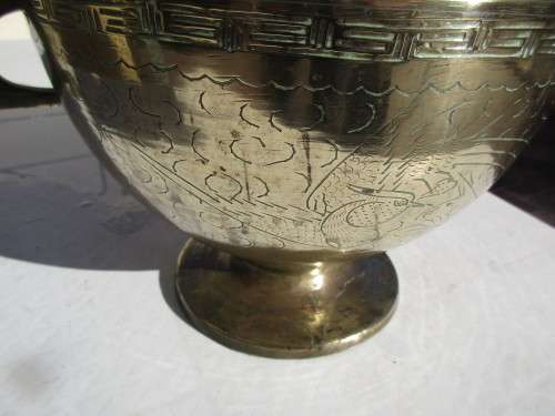 HEAVY BRASS ORIENTAL  URN
