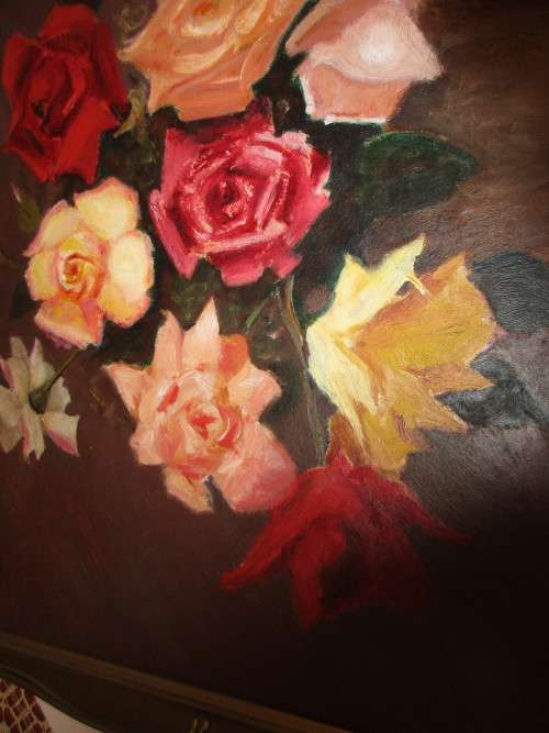 ORIGINAL JOHN MANTELL STILL LEFE ROSES IN JUG 1962