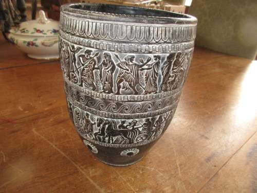 GREEK MK AHONAI VINTAGE TERRACOTTA VASE