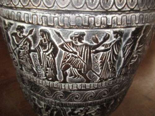 GREEK MK AHONAI VINTAGE TERRACOTTA VASE