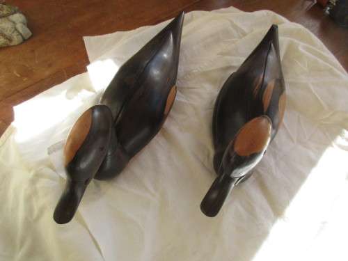 TWO BEAUTIFUL HAND CARVED  KNYSNA DUCKS