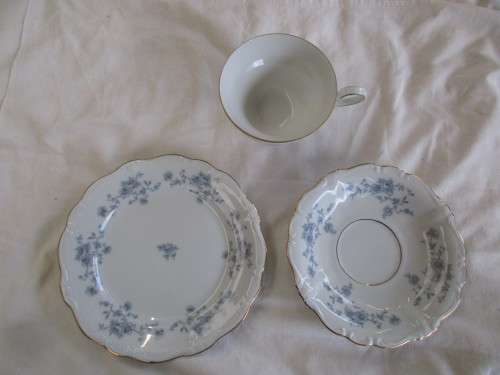 JOHANN HAVILAND TRIO CUP SAUCER AND SIDE PLATE  BAVARIA GERMANY 1970'S
