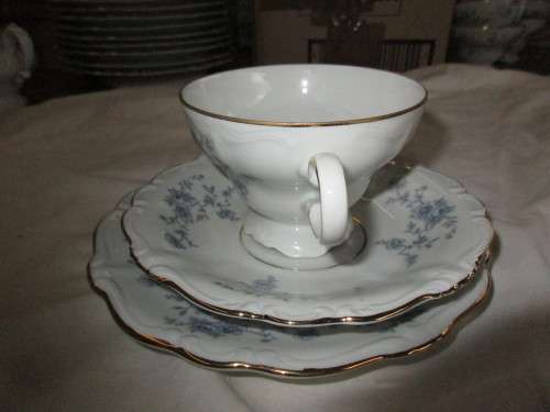 JOHANN HAVILAND TRIO CUP SAUCER AND SIDE PLATE  BAVARIA GERMANY 1970'S