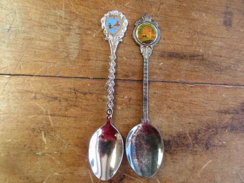COLLECTION 10 SILVER PLATE  SOUVENIR SPOONS