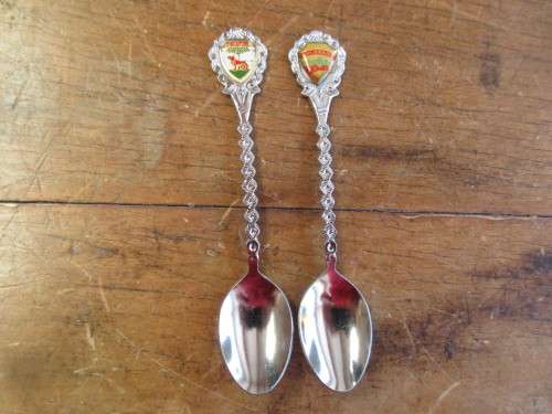 COLLECTION 10 SILVER PLATE  SOUVENIR SPOONS