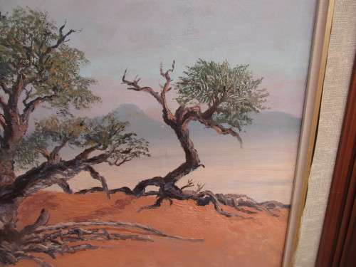 DON BENZIEN OIL ON BOARD THREE TREES