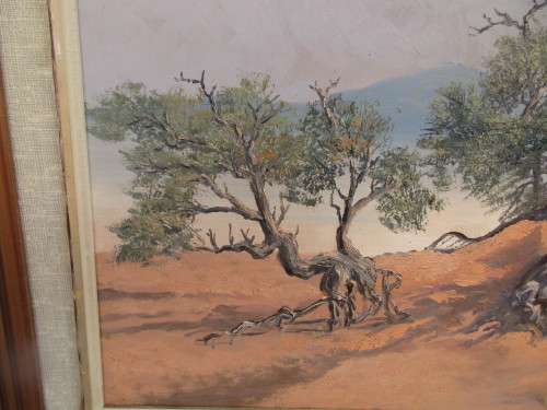 DON BENZIEN OIL ON BOARD THREE TREES