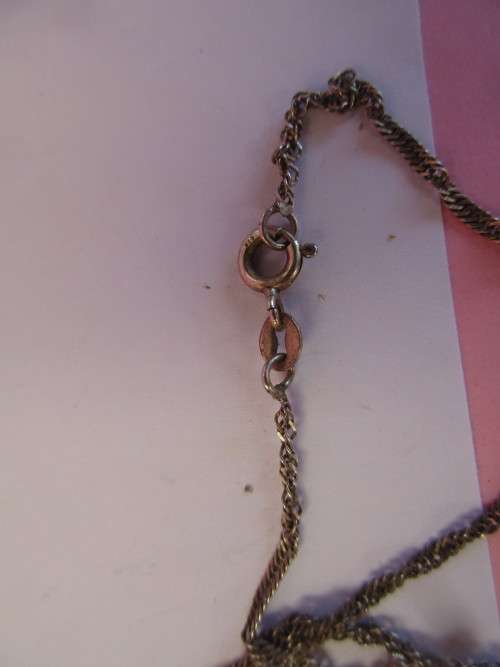 STUNNING  FINELY CUT STONE SLICE  ON CHAIN