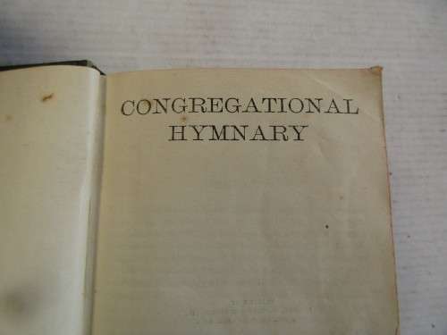 TWO BOOKS IN CASE  BLACK CLOTH AND BOARD,   PSALMS AND EVANGELIST SONGS AND A CONGREGATIONAL HYMNARY