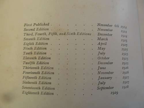 A A MILNE  WHEN WE WERE VERY YOUNG 1929