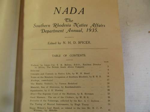 NADA S. RHODESIA NATIVE AFFAIRS  DEPT ANNUAL 1935