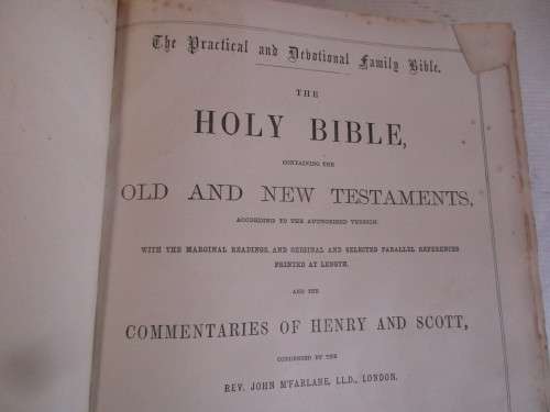 THE HOLY BIBLE CONTAINING THE OLD AND NEW TESTAMENTS  C1883 KING JAMES VERSION