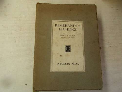 REMBRANDTS ETCHINGS 2 VOLUMES IN SLIP CASE 1952 COMPLETE EDITION