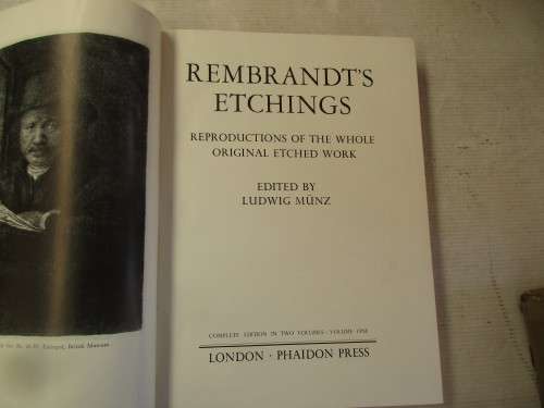 REMBRANDTS ETCHINGS 2 VOLUMES IN SLIP CASE 1952 COMPLETE EDITION