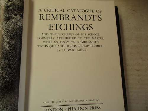 REMBRANDTS ETCHINGS 2 VOLUMES IN SLIP CASE 1952 COMPLETE EDITION