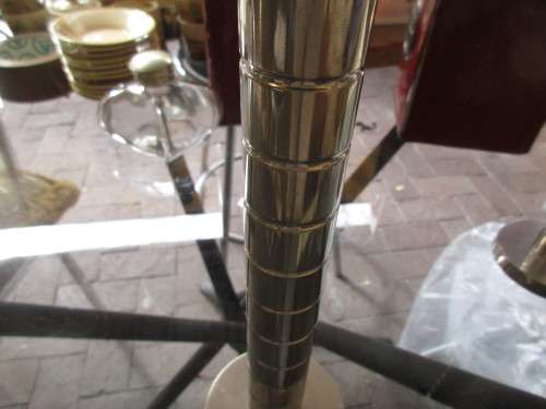 BEAUTIFUL PAIR SILVER PLATE MACHINE TURNED CANDLESTICKS