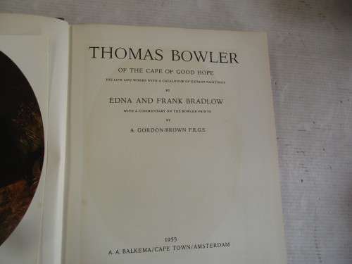 THOMAS BOWLER OF THE CAPE OF GOOD HOPE 1955 FIRST EDITION