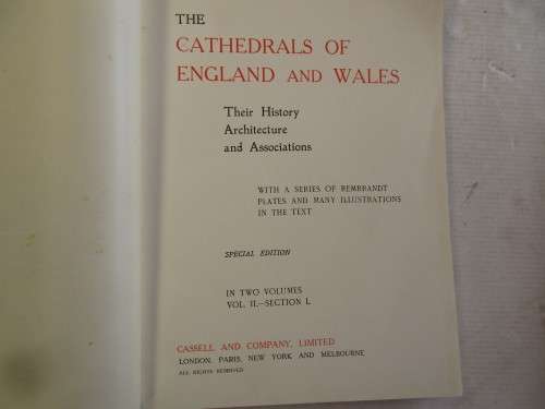 THE CATHEDRALS OF ENGLAND AND WALES  VOL 2 SPECIAL EDITION