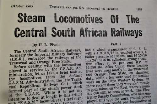 SOUTH AFRICAN TRANSPORT SERVICES MUSEUM OF RAILWAYS AND PEOPLE 1963-1965